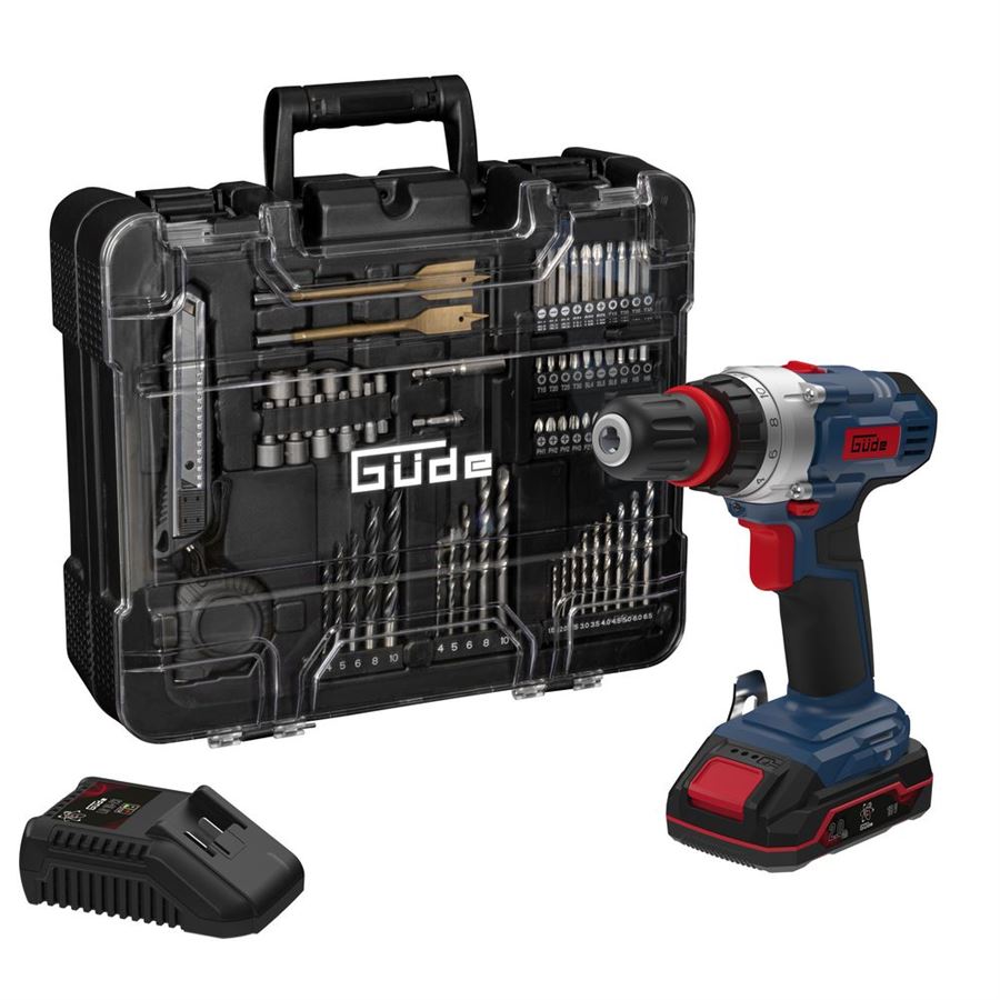 GÜDE BS 18 AKU VRTACÍ ŠROUBOVÁK 2,0Ah, 18V Set 126 dílů - 58701