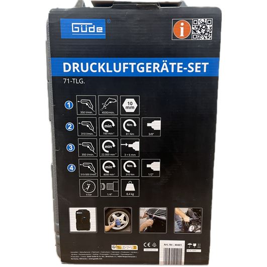Souprava pneumatického nářadí, 71dílná