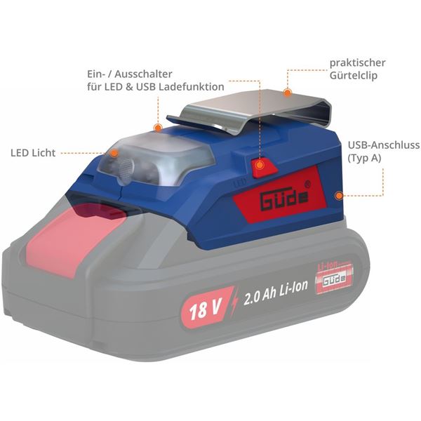 Adaptér pro nabíjení elektronických přístrojů + svítilna UAL 18-0